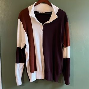Grace Karin Brown, Light Brown, White XL Sweater 75% Viscose 25% Polyester